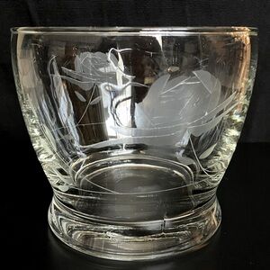 Vintage Etched Glass Ice Bucket-Bowl